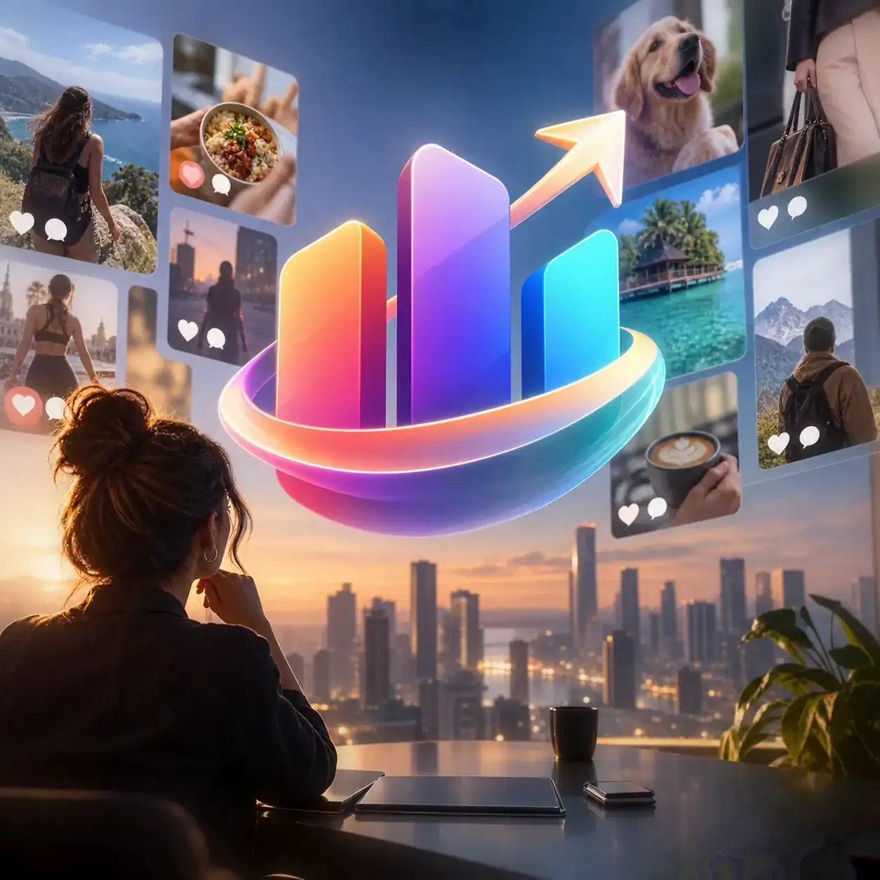Colorful social analytics platform logo with a polished enterprise feel.