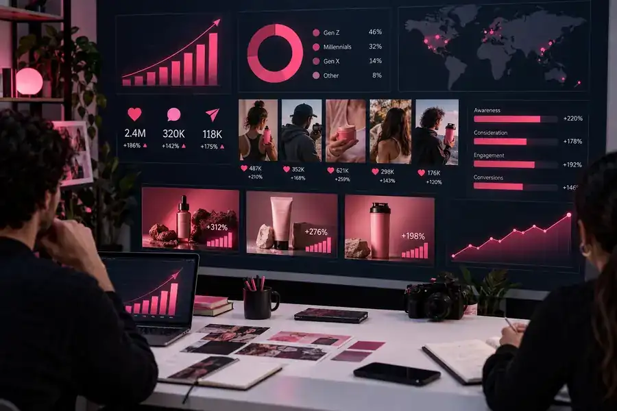 Campaign performance dashboard for influencer marketing