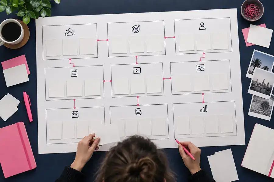 Blank influencer strategy template with campaign planning fields